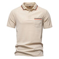 Kurzarm-Polohemd Gestreifter Revers Business Casual Top Herren