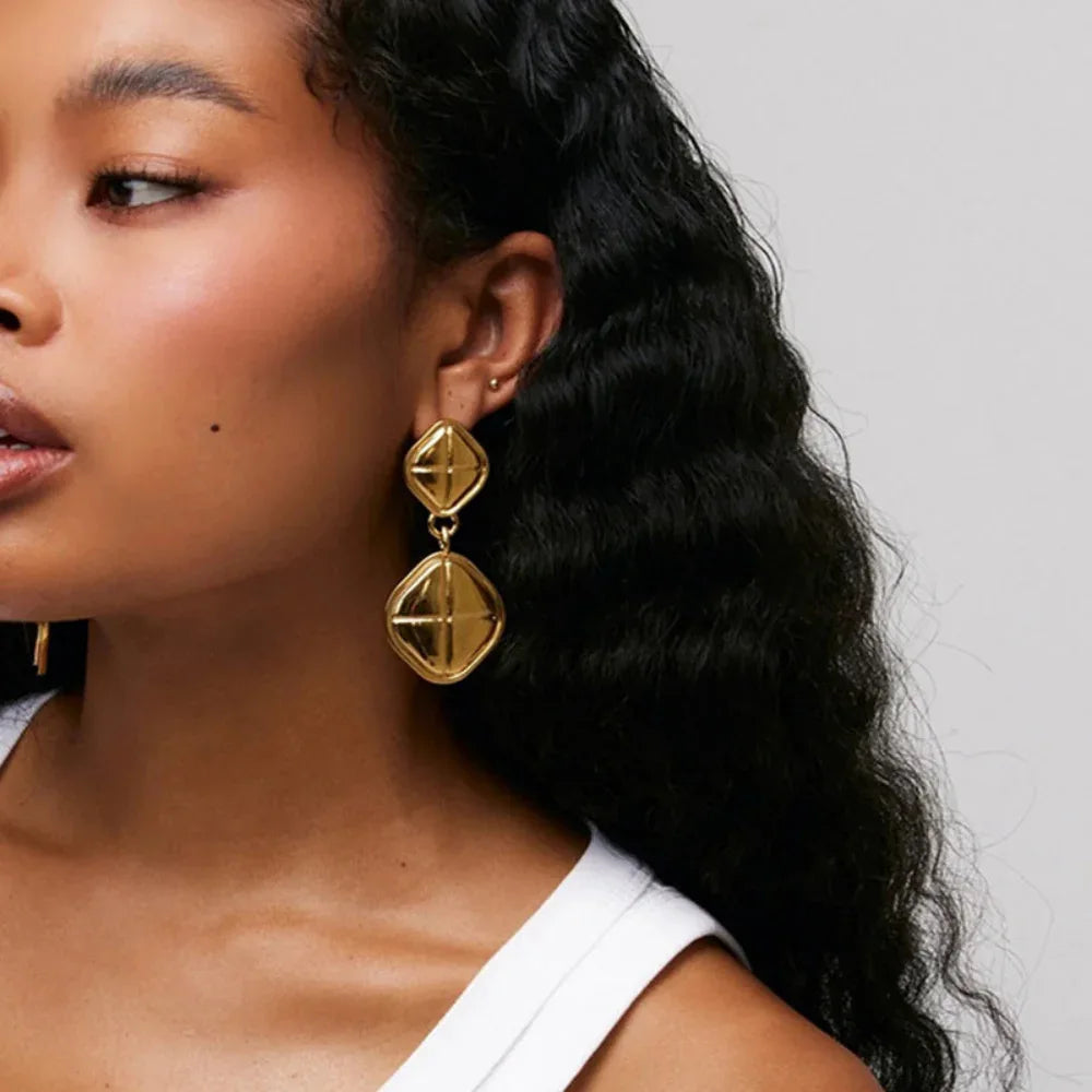 Boucles d'oreilles géométriques en acier inoxydable pour femmes