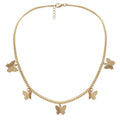 Collier avec pendentifs papillons dorés mignons à la mode pour femme