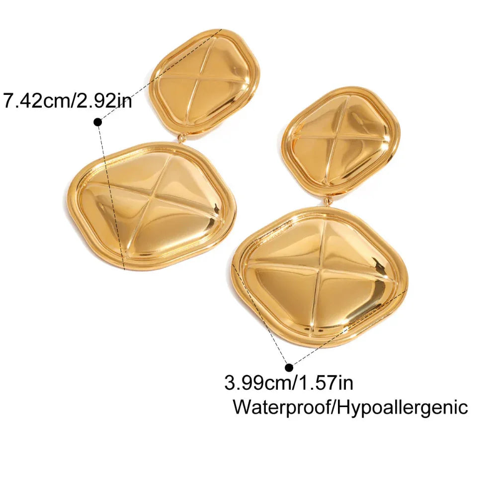 Boucles d'oreilles géométriques en acier inoxydable pour femmes