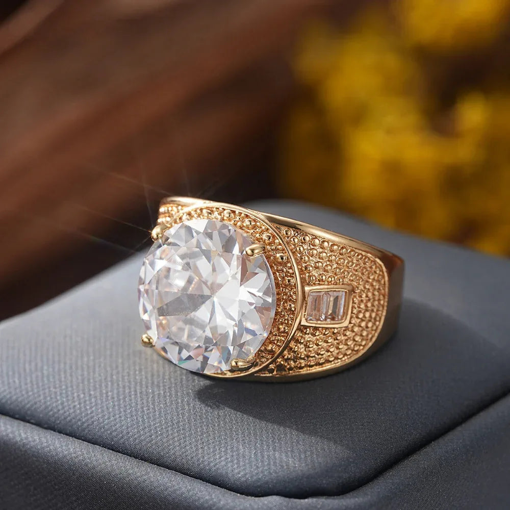 Bague de mode européenne et américaine pour homme avec zircon rond