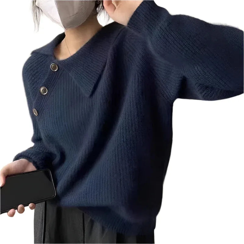Haut en tricot irrégulier pour femme