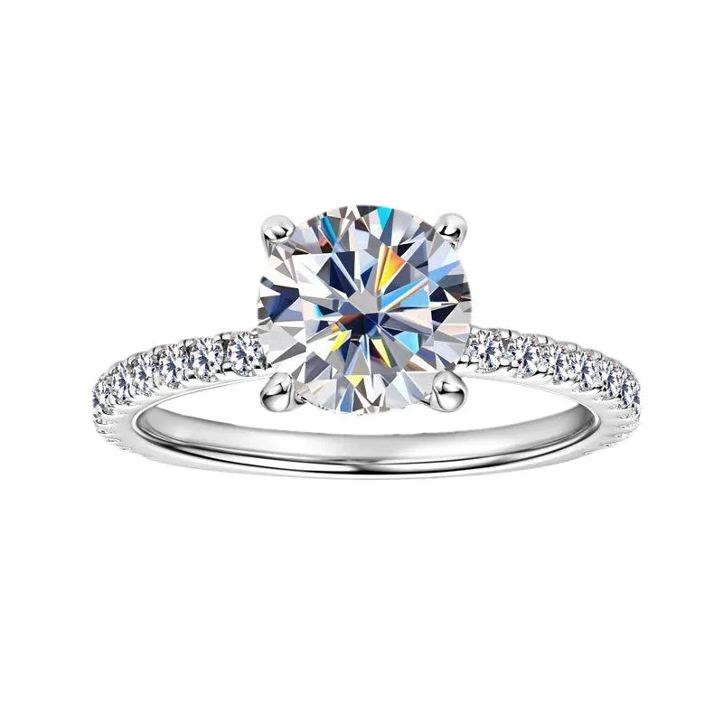 Bague de créateur en moissanite 2 carats pour femme