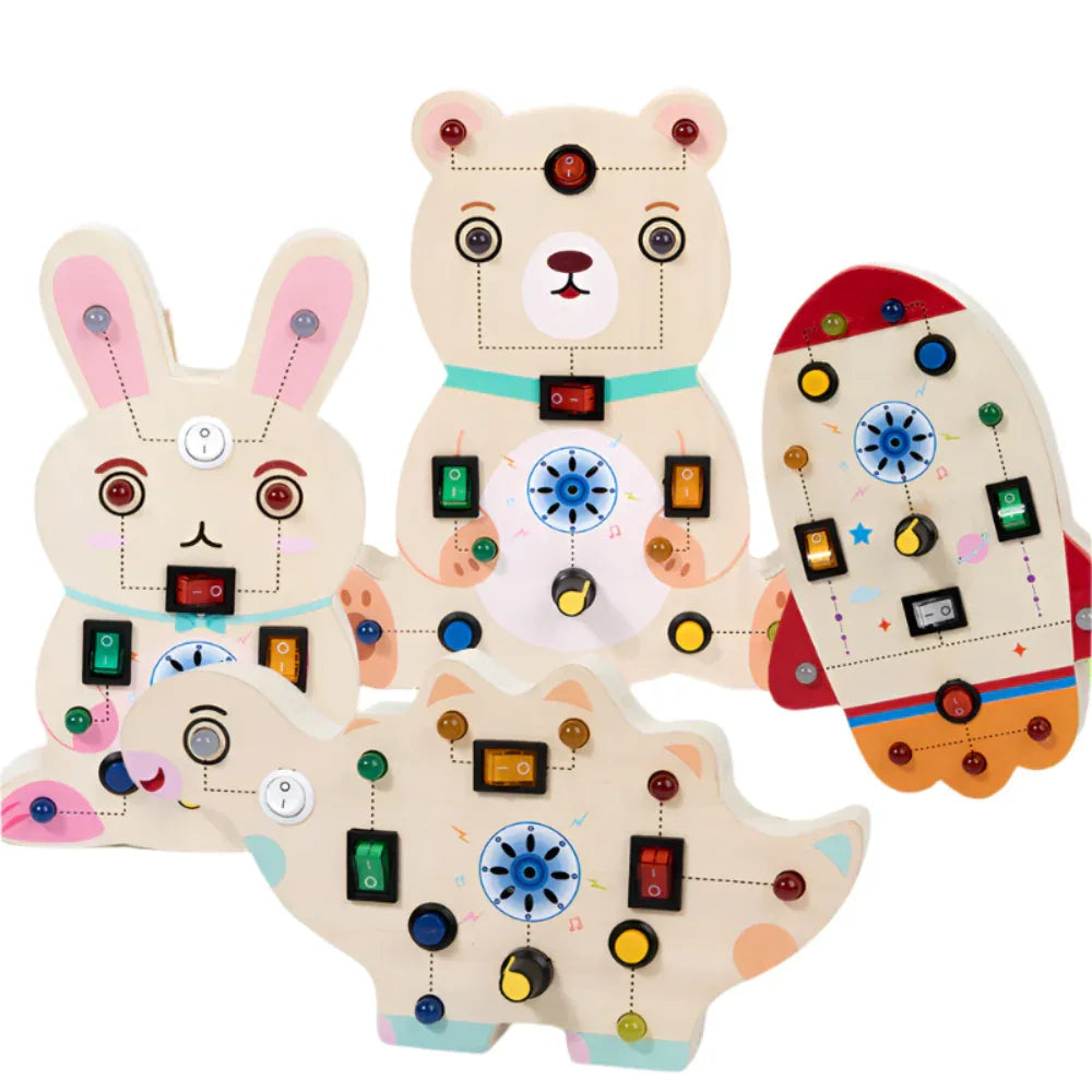 Jouets éducatifs en bois de simulation d'animaux pour circuit imprimé