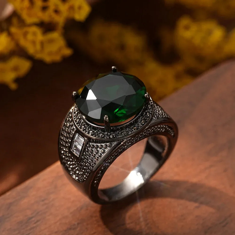 Bague de mode européenne et américaine pour homme avec zircon rond