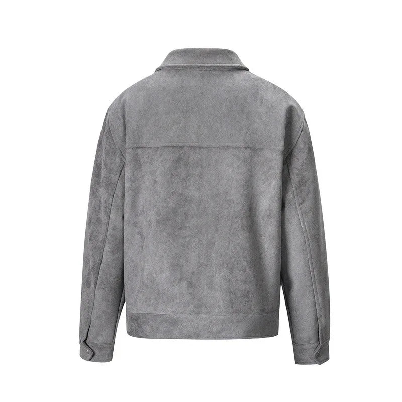 Veste zippée vintage multi-poches en tissu épais