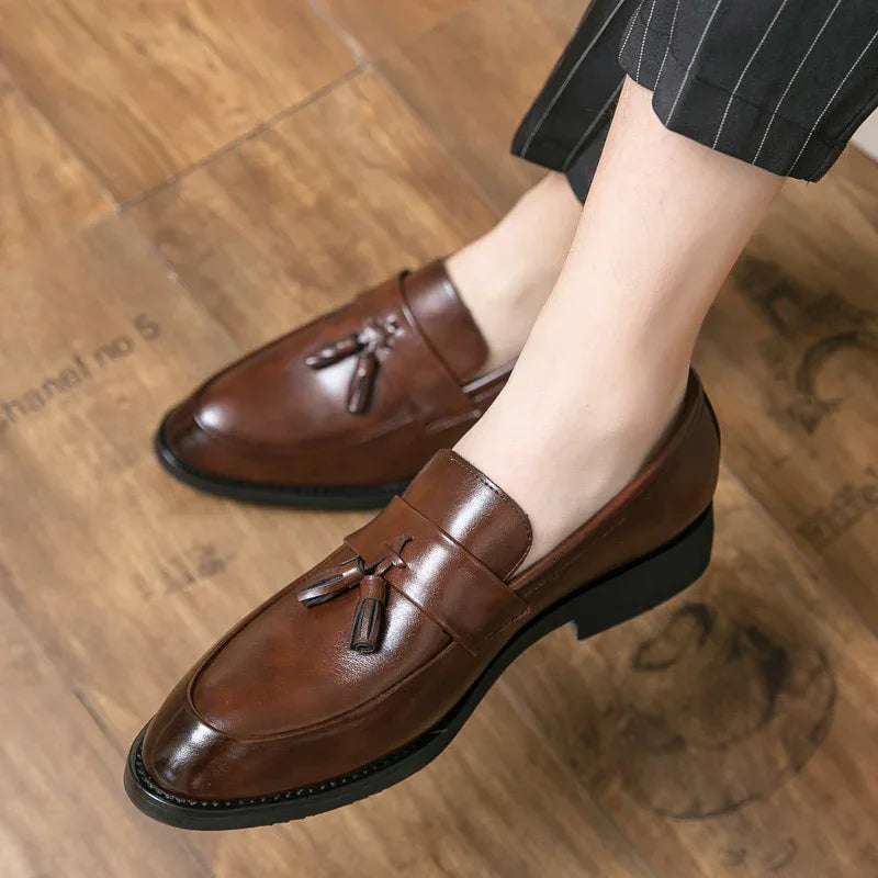 Mocassins Homme Décontractés Classiques à Paillettes Chaussures en Cuir pour Homme