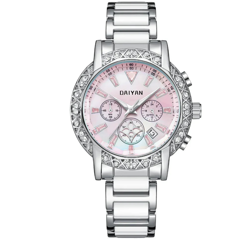 Montre femme multifonctionnelle étanche de luxe, en diamant, tendance et polyvalente, pour une déesse de fantaisie
