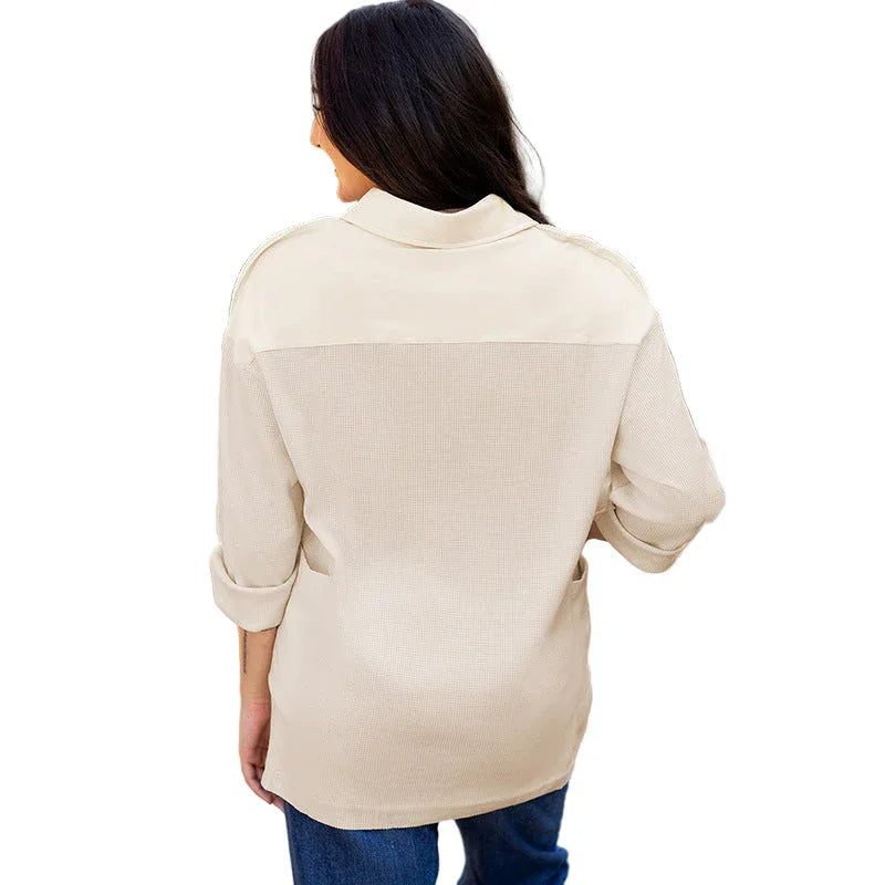 Pull ras du cou à manches longues pour femmes, coupe ample, style européen et américain