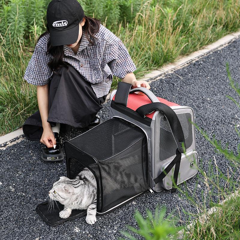 Erweiterbarer Atmungsaktiver Bequemer Hunde Katzen Haustier Rucksack