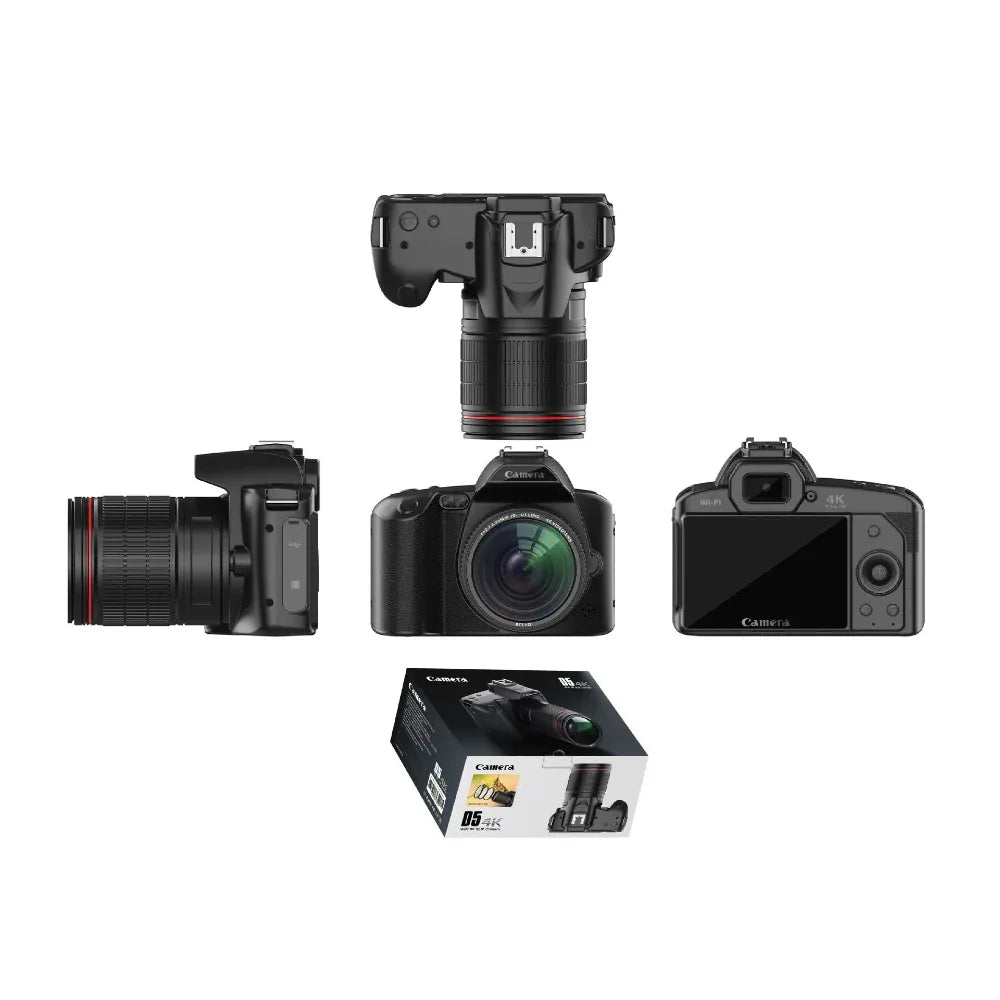 Appareil photo numérique Wifi avec écran HD 64 mégapixels D5, vision nocturne 4K