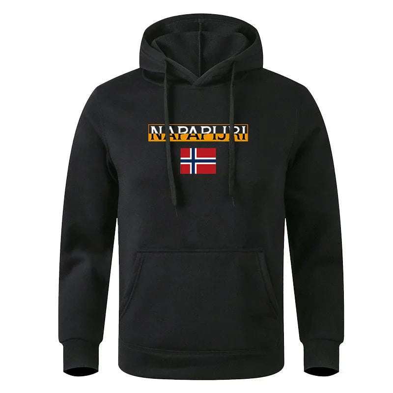 Pull à capuche imprimé décontracté pour homme