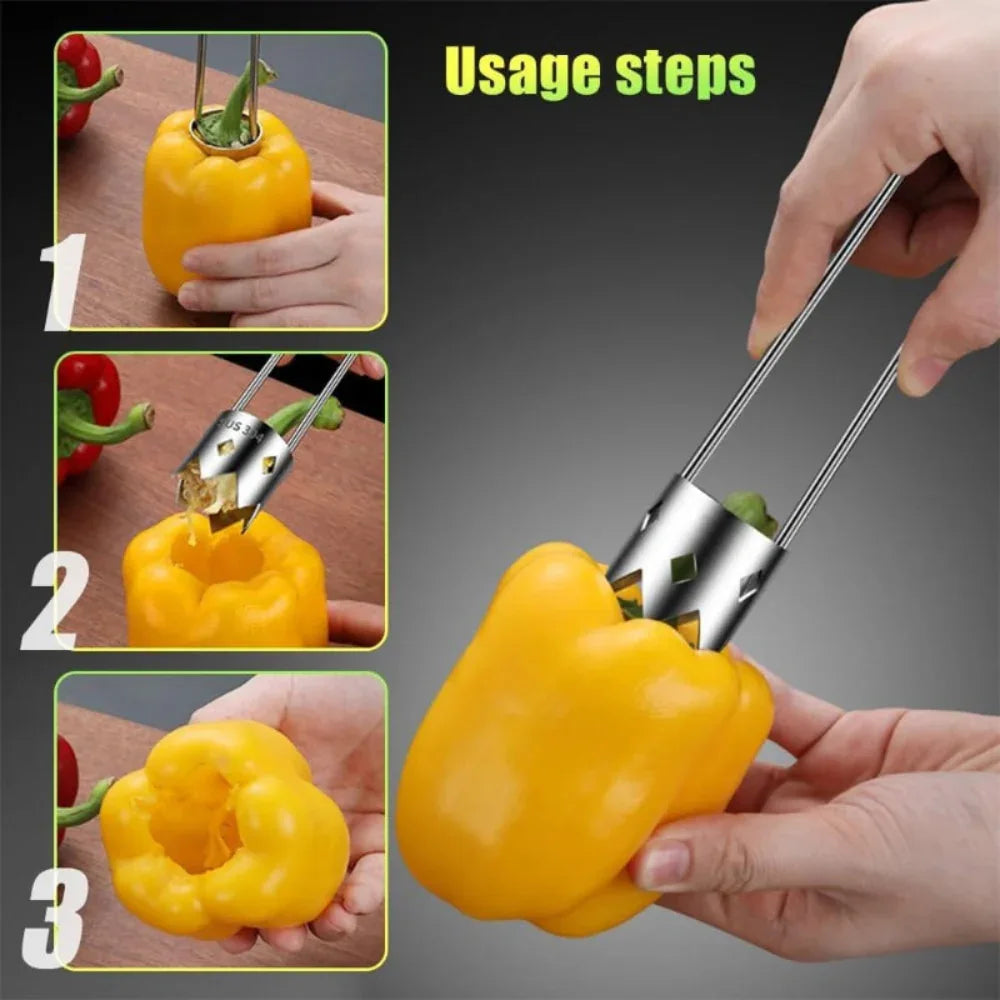 Outil de cuisine manuel en acier inoxydable pour évider les légumes et les fruits