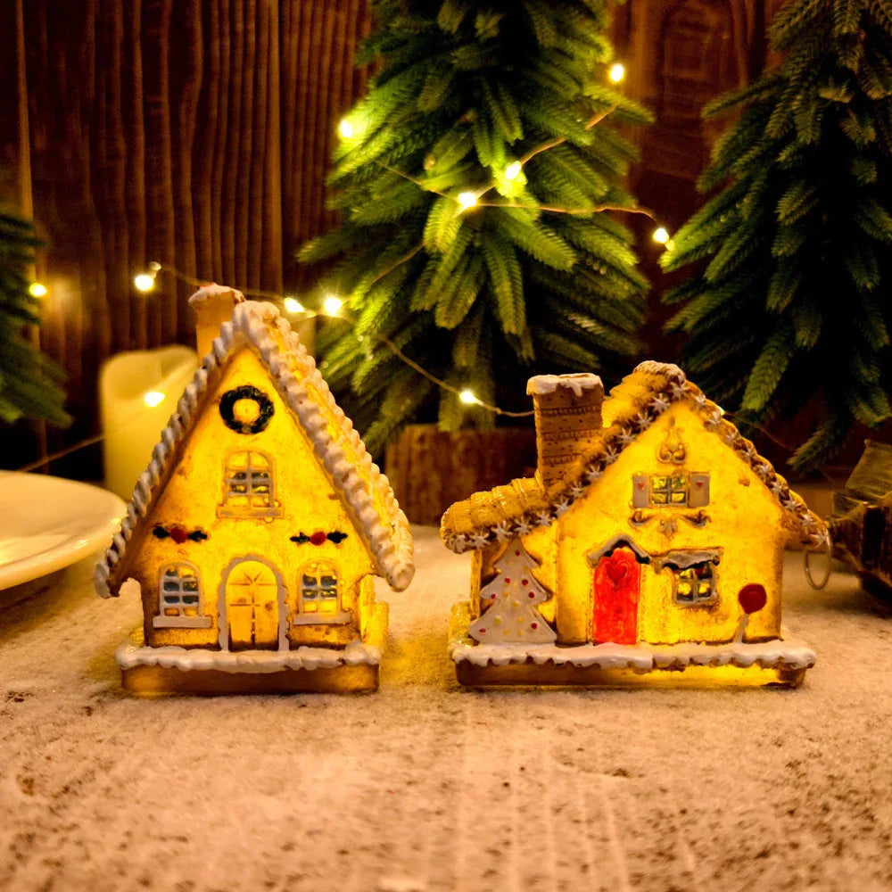 Petite maison de Noël Micro Paysage Lumineux Décorations de maison Ornements