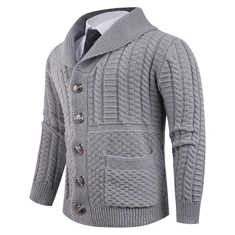 Cardigan élégant chaud à manches longues pour homme