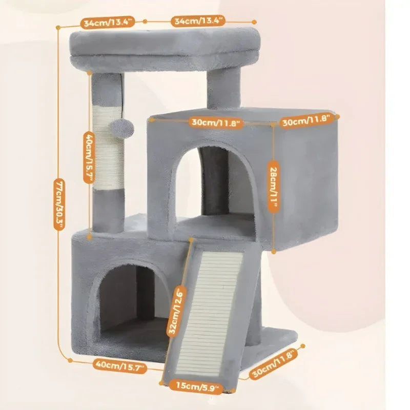 Jouet créatif pour animaux de compagnie : arbre à chat en sisal avec niche