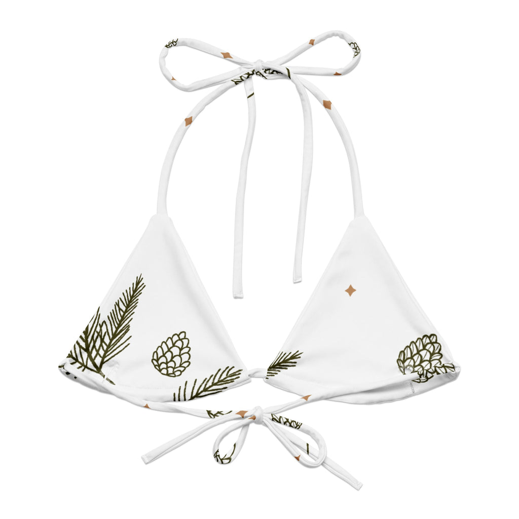 All-over print recycled string bikini top