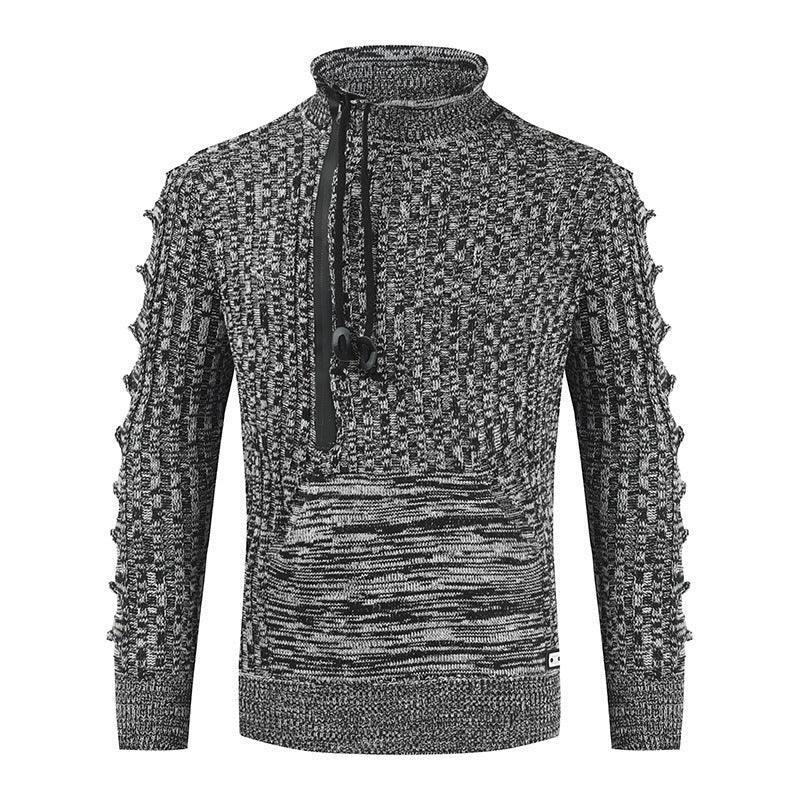 Herren Herbst und Winter Lockerer Stehkragen Pullover Strickpullover