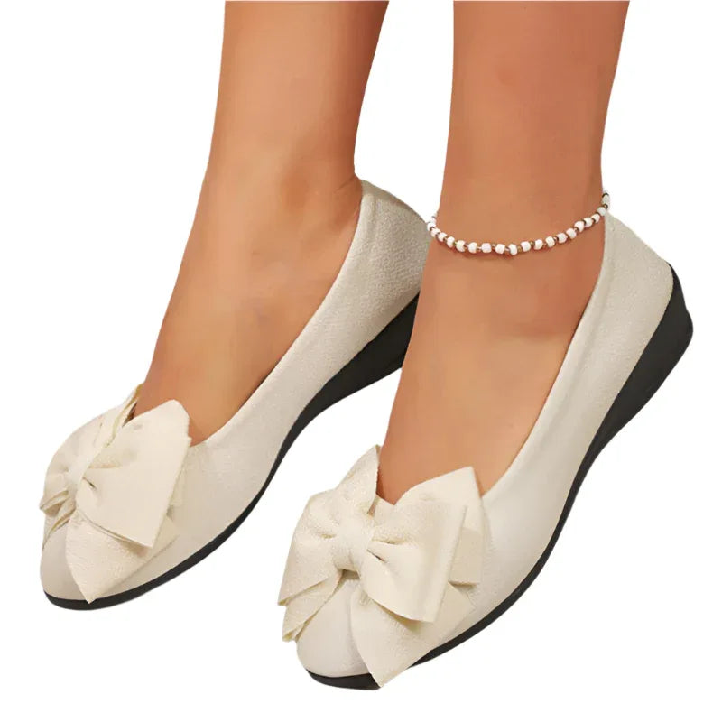 Chaussures plates à nœud, mode décontractée, bout rond, mocassins à enfiler pour femmes
