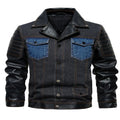 Veste extérieure d'automne en jean patchwork pour homme