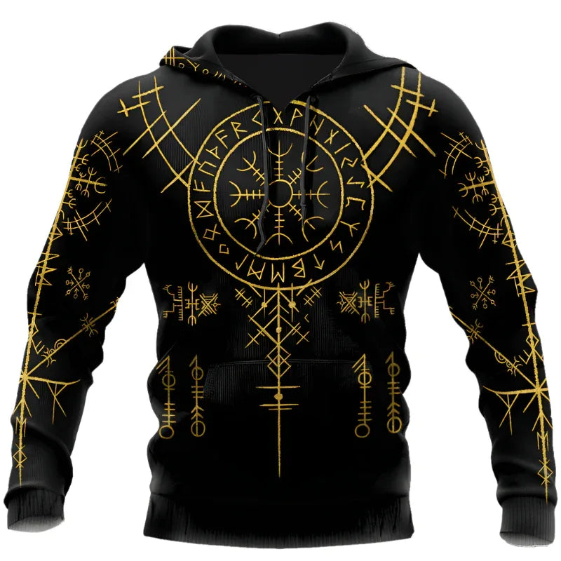 Kapuzenpullover für Herren mit Wikinger-Runenmuster
