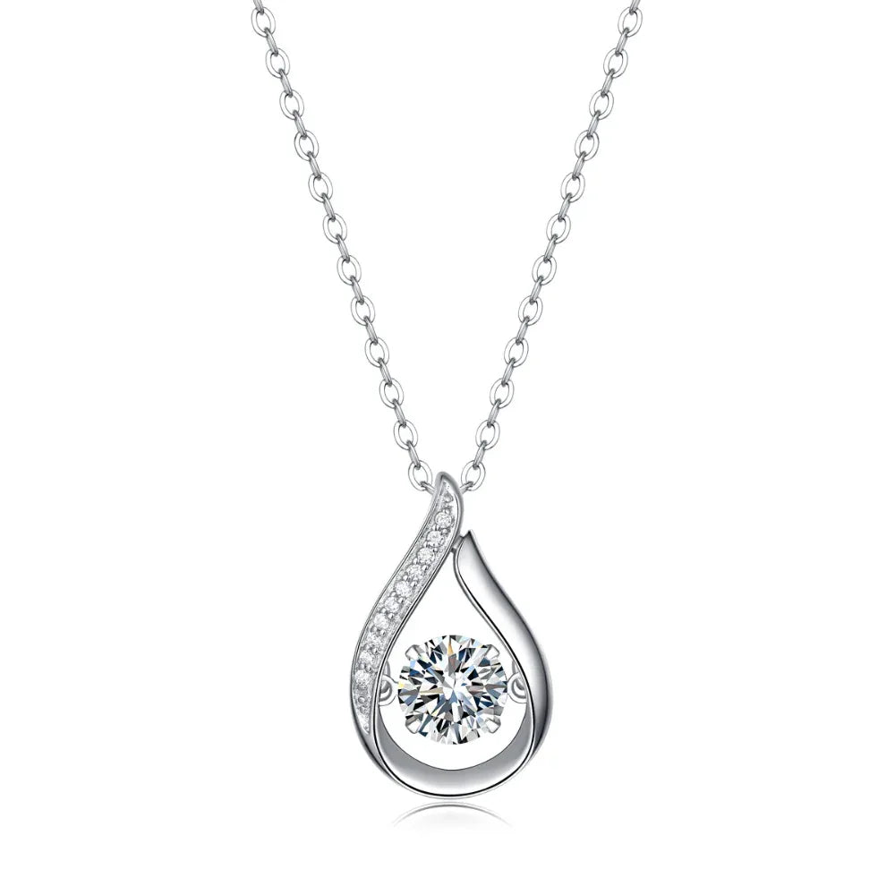 Collier en moissanite plaqué argent et platine pour femmes