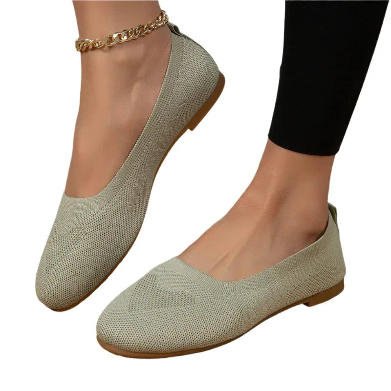 Mocassins Femme Chaussures Plates Décontractées en Maille à Enfiler