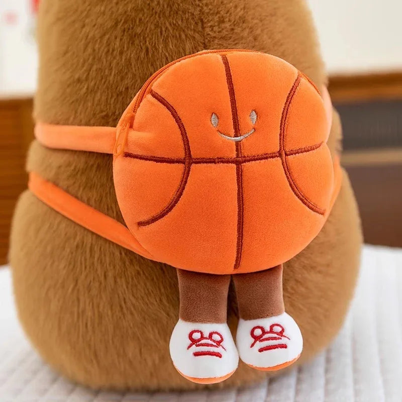 Sacoche de poupée Capybara Sac à dos de basket-ball Jouets en peluche