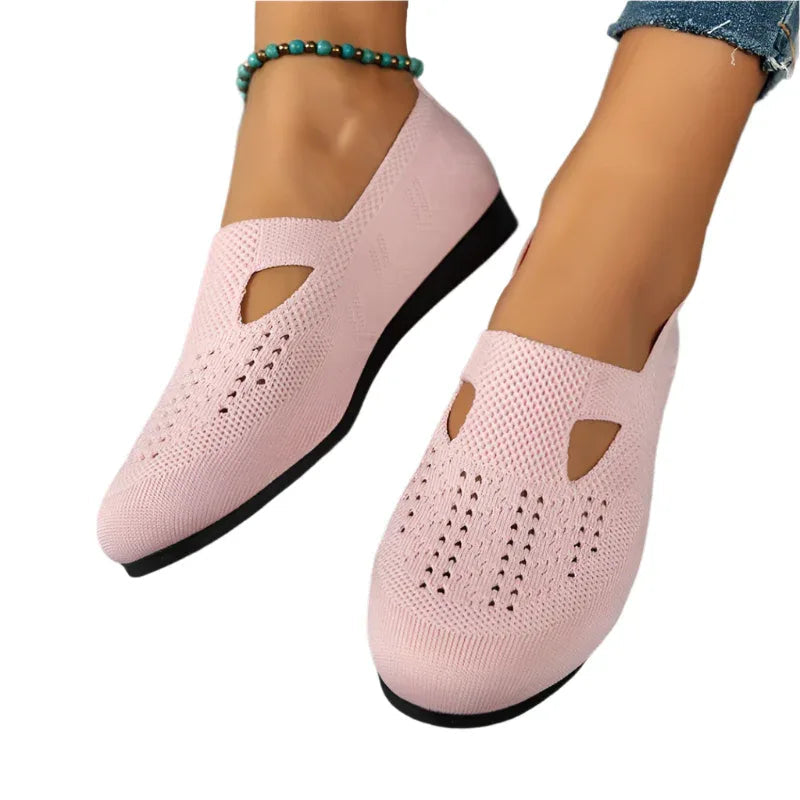 Chaussures plates en maille respirante pour femme Mocassins légers d'été