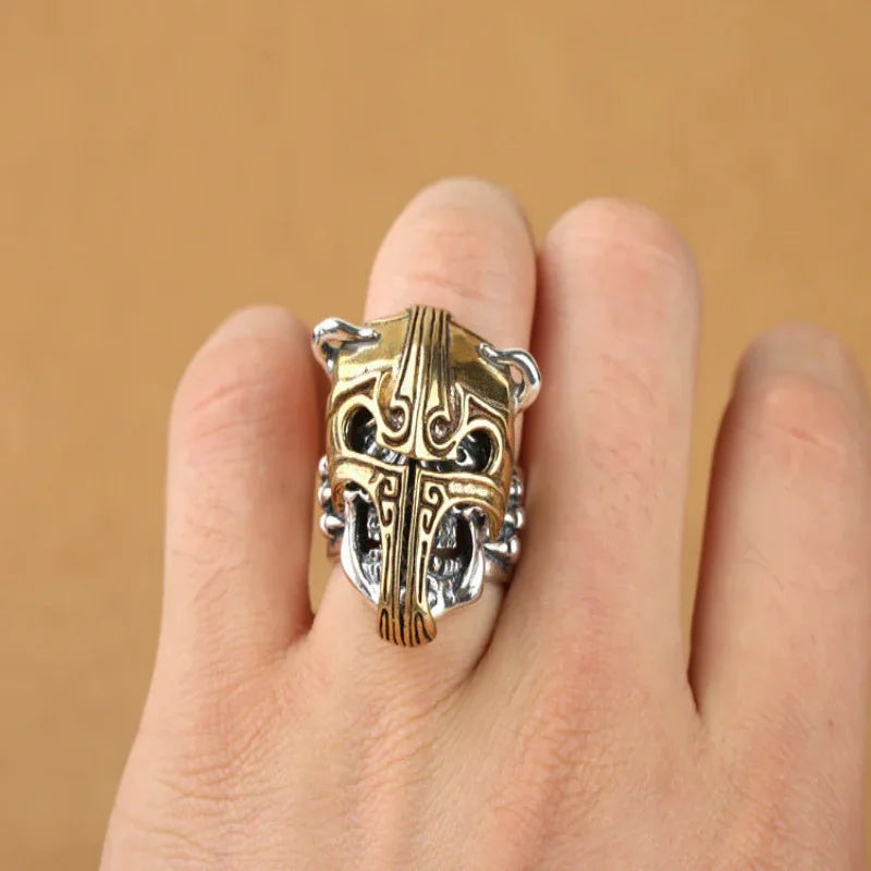 Bague Casque de Gladiateur Personnalité Mode Masculine