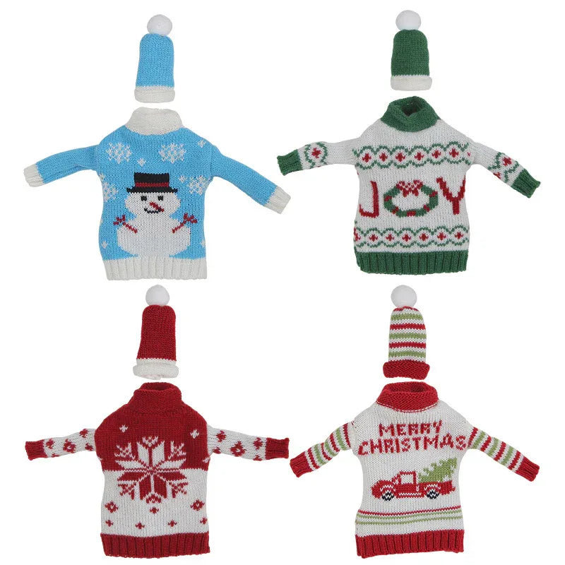 Décorations de Noël en tricot pour bouchons de bouteilles