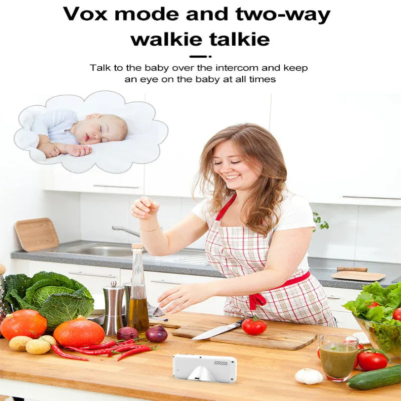 Babyphone avec mode VOX Vision nocturne couleur Alarme lumineuse et sonore Caméra de surveillance intelligente