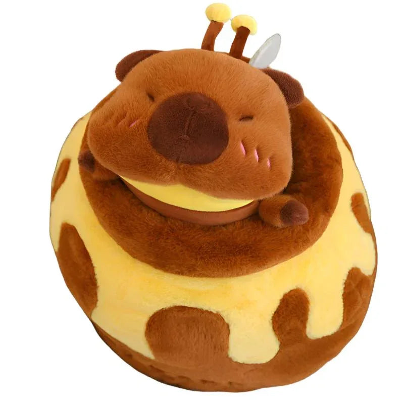 Bienen-Capybara und Bienen-Shiba Inu Plüschtiere mit Plüsch-Honigglas