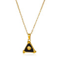 Collier Unisexe Triangle de Mode en Acier Inoxydable Plaqué Or 18K