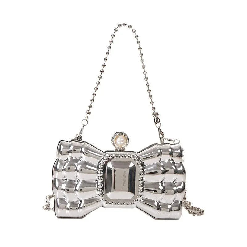 Sac à main chaîne en forme de nœud papillon pour femmes