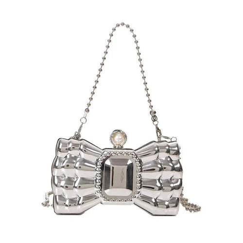 Sac à main chaîne en forme de nœud papillon pour femmes