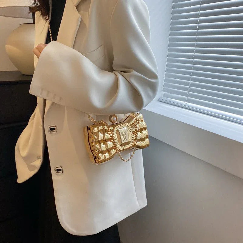 Sac à main chaîne en forme de nœud papillon pour femmes