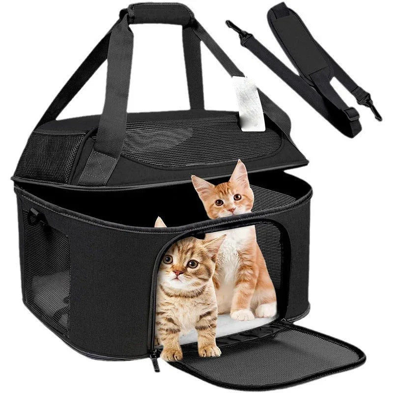 Atmungsaktiver transparenter Rucksack, Handtasche und Umhängetasche in einem für Katzen, Hunde und Haustiere