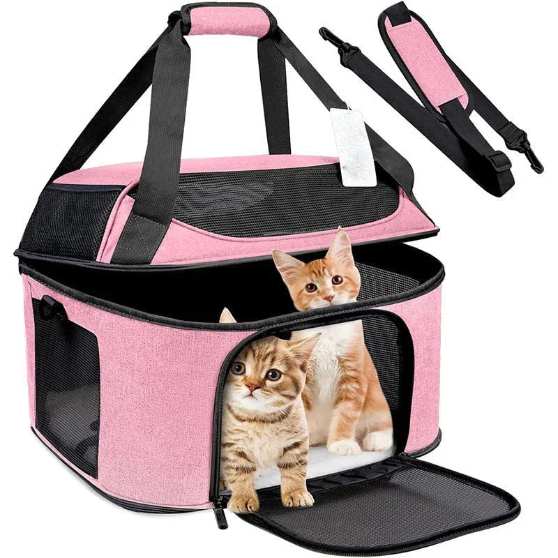 Atmungsaktiver transparenter Rucksack, Handtasche und Umhängetasche in einem für Katzen, Hunde und Haustiere