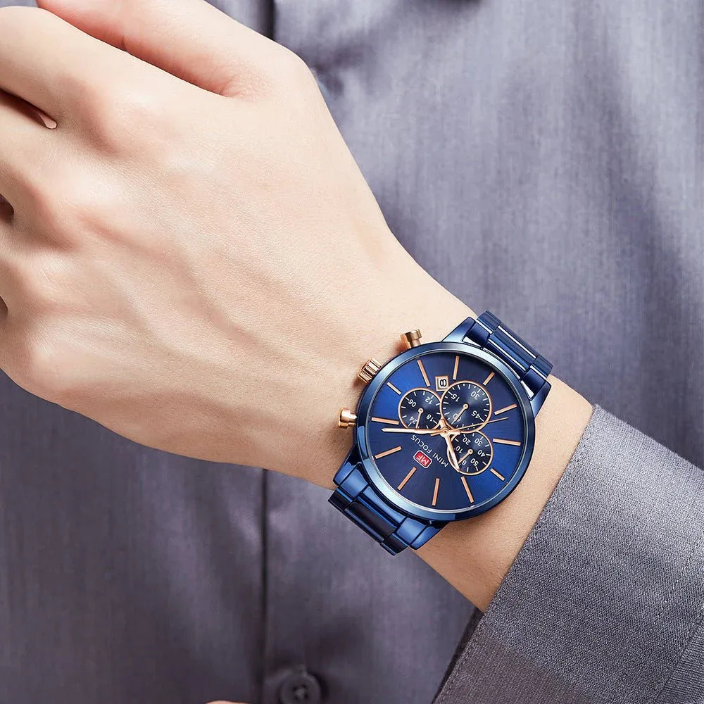 Herren-Multifunktions-Quarz-Armbanduhr wasserdicht