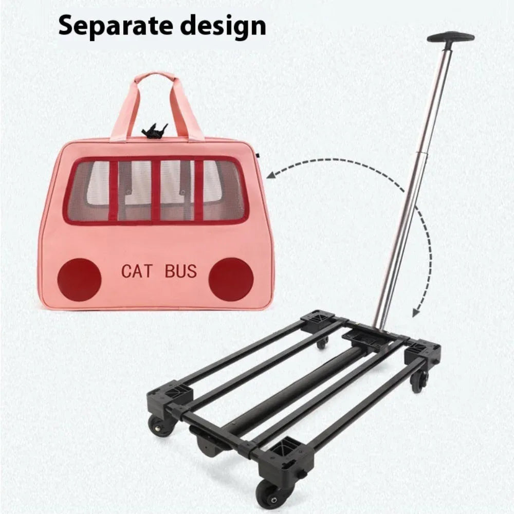Sac de transport à roulettes polyvalent pour chat