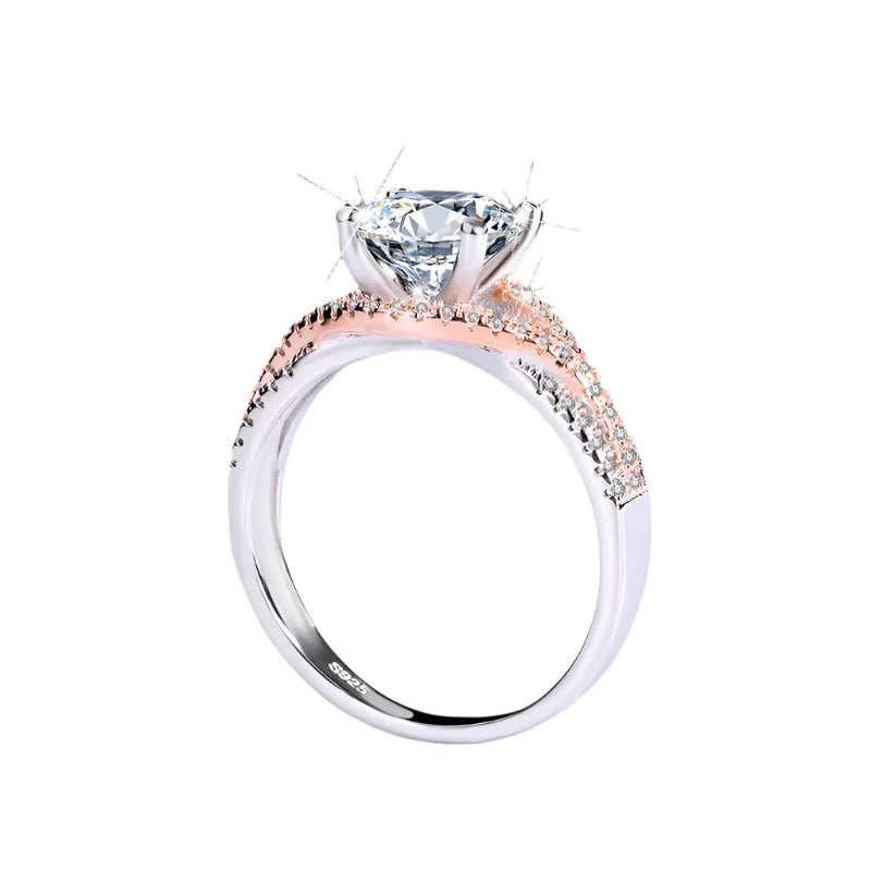 Bague en argent moissanite pour femme avec diamant