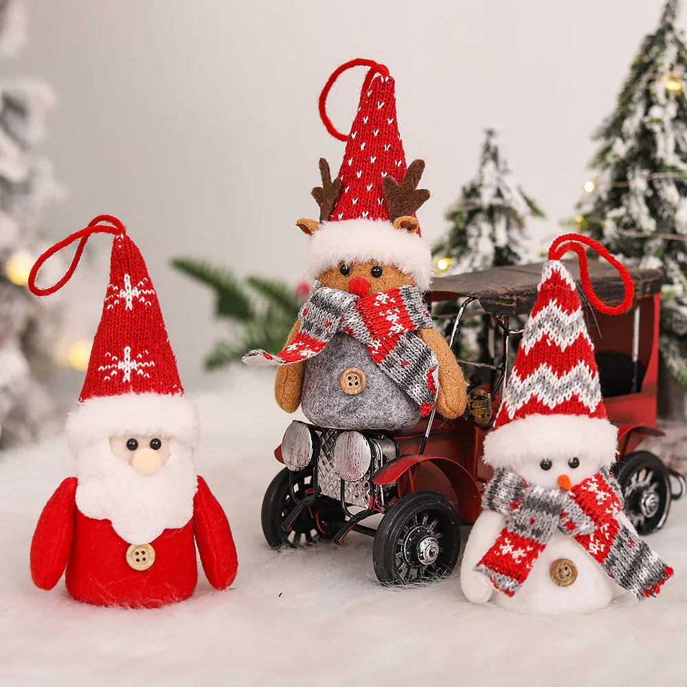 Bonhomme de neige, renne et Père Noël lumineux de dessin animé créatif et décoratif