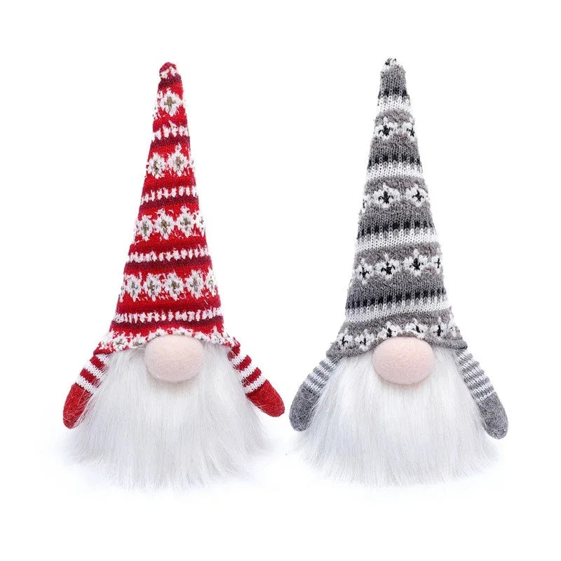 Décoration de Noël Lumineuse Barbe Brillante Père Noël Figurine Poupée Ornements