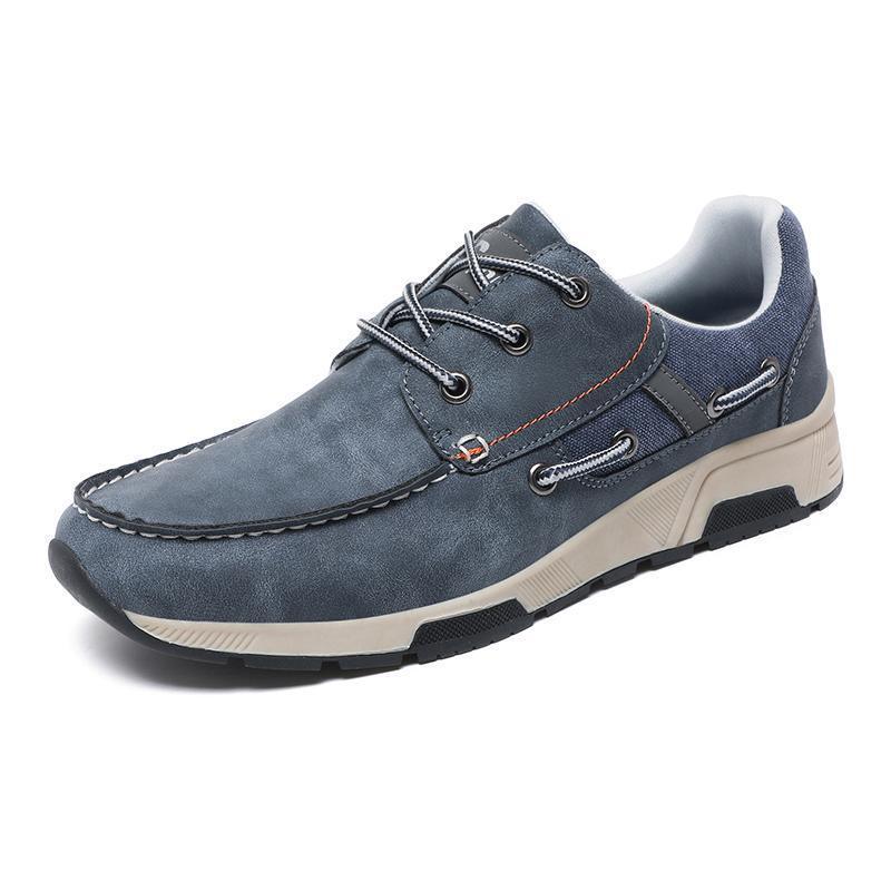 Atmungsaktive Leder-Sneaker für Herren, Übergröße, lässige Pendlerschuhe