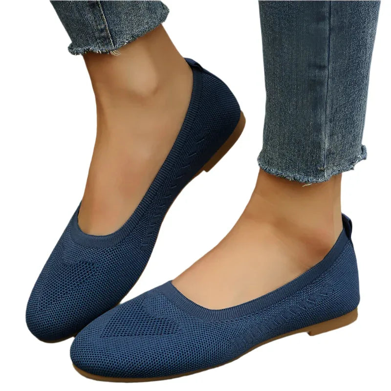 Mocassins Femme Chaussures Plates Décontractées en Maille à Enfiler