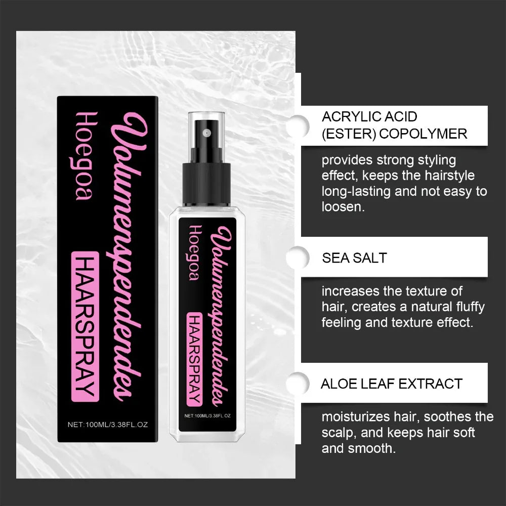 Spray au sel de mer coiffant pour des cheveux volumineux, brillants et sains