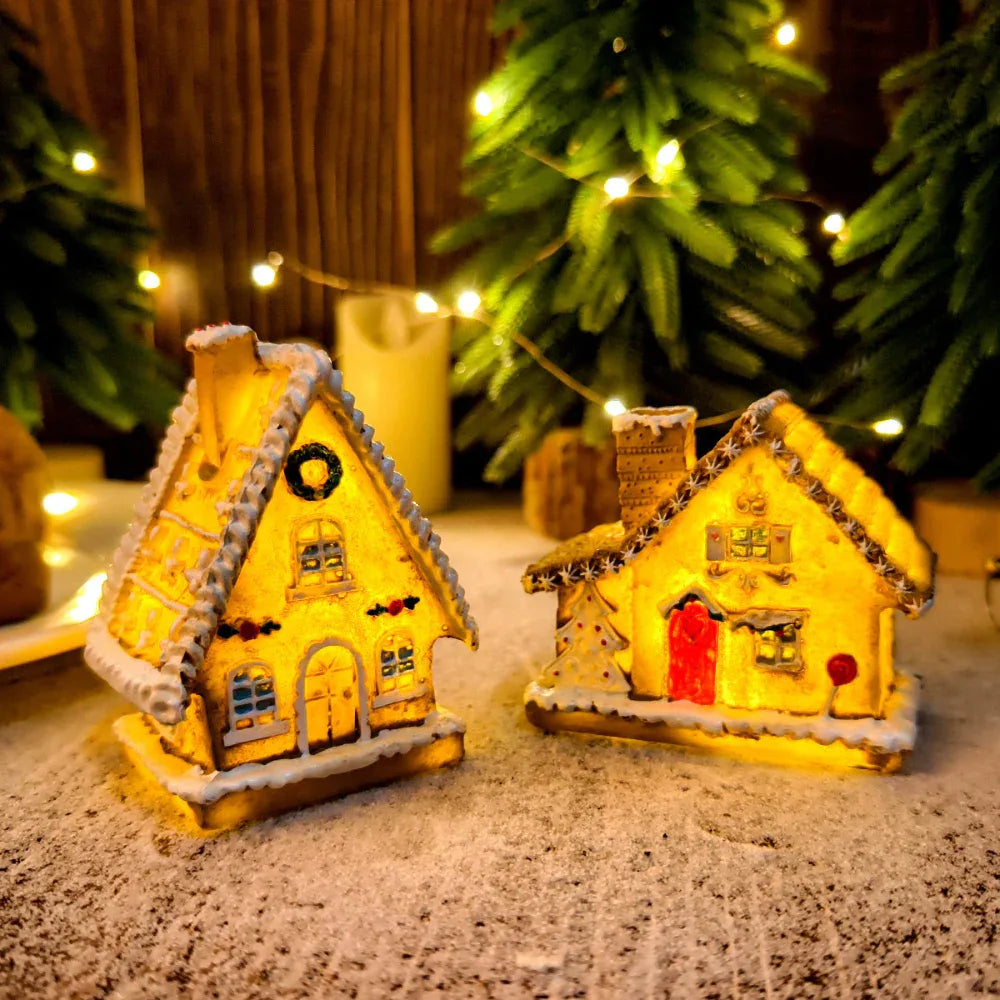 Petite maison de Noël Micro Paysage Lumineux Décorations de maison Ornements