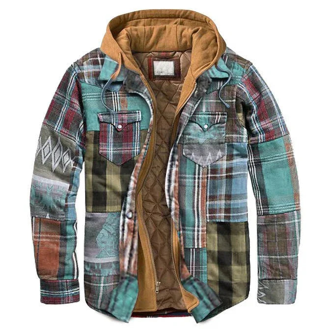 Veste d'hiver automne décontractée à capuche et double boutonnage pour homme