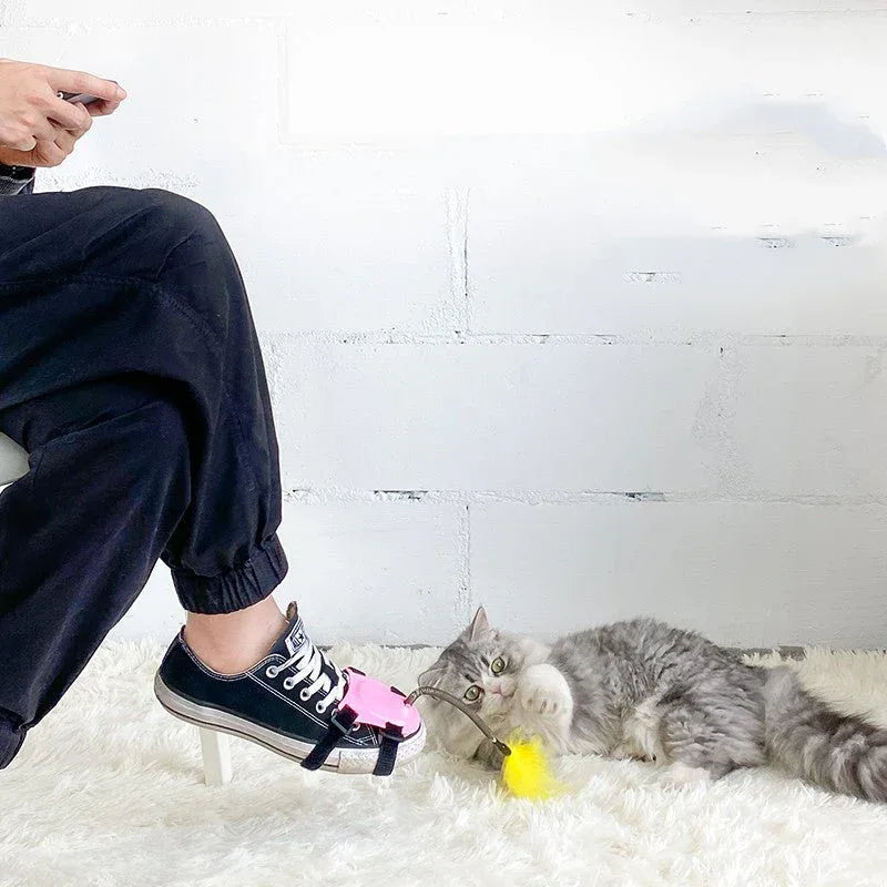 Katzenangel Lustiger Katzenstock mit starken Federn